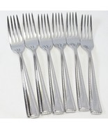 Oneida Flourish Dinner Forks 8&quot; Stainless Rope Edge 18/10 Lot of 6 - £54.82 GBP