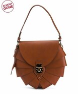 Boldrini Selleria Leather Large &quot;Fan&quot;Round Crossbody Bag Cucio Brown - H... - €722,37 EUR