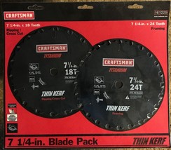 Craftsman 7-1/4 Inch Titanium Carbide-Tipped Circular Saw Blade, 2-Pk. - $32.73