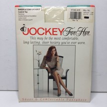 Jockey For Her Antique White Sheer Control Top Nylons Small-Tall Sandalfoot - £13.33 GBP