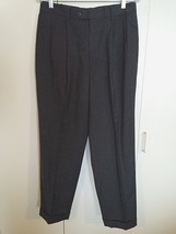BANANA REPUBLIC MEN&#39;S CHARCOAL PLEATED/CUFFED DRESS PANTS-32Rx29-BARELY ... - £7.60 GBP