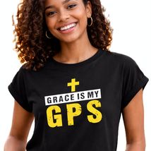 “Grace Is My GPS” – Ladies Top (Black Medium 8-10) - $14.99