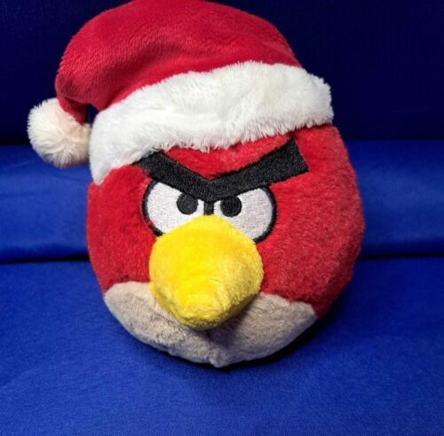 Primary image for Angry Birds Terence Red Bird Santa Hat Stuffed Plush 5"-7” Christmas Soft Toy