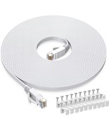 Cat6 Ethernet Cable 20 FT White Cat 6 Flat RJ45 Computer Internet LAN Ne... - $21.20