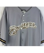 Vintage Milwaukee Brewers Jersey MLB Baseball Majestic Gray Road Men’s XL - £39.17 GBP