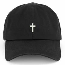Trendy Apparel Shop XXL Cross Embroidered Unstructured Cotton Cap - Black - £17.62 GBP