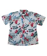 Vintage Hawaiian Aloha White Floral Button Front Shirt 2XL Pocket Hawaii... - $19.00