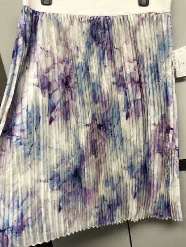 Primary image for NWT LuLaRoe 2.0 Large White Purple Blue Pink Tie Dye Jill Accordion Skirt