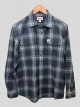 Carhartt Men&#39;s Med Hubbard Plaid Cotton Flannel Shirt, Steel Blue - $647.56 MXN