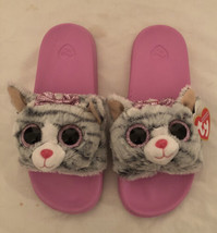 Brand New With Tag Ty Flip Flops-Kiki The Silver Cat Size Large 4-6 Adorable - £12.70 GBP