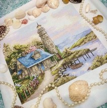 Old Lighthouse cross stitch sea village pattern pdf - Sea house embroidery  - $13.99