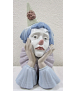 Vintage Large Lladro Sad Clown Bust #5129 Retired Figurine - £157.43 GBP