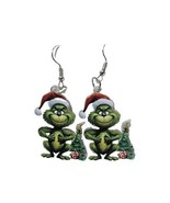 Grinch With CHRISTMAS  Tree Earrings Jewelry Dangle  - £6.12 GBP