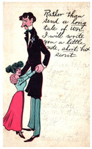 Postcard UDB Humor Tall Man Dancing With Short Woman Front Message 1909 Penn. PA - £11.07 GBP