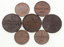 1840-1912 Russland Denga, 1/2 Kopek Münzen Los Von 7 Münzen C 143.3, Y 48.1 - $124.88