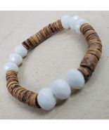 Vintage Hippie Style Earthy w/ Brown White Beads Stretchy STATEMENT Brac... - €5,77 EUR Vintage Hippie Style Earthy w/ Brown White Beads Stretchy STATEMENT Brac... - €5,77 EUR