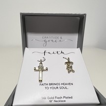 Gratitude &amp; Grace Cross and Faith Pendants *NO Necklace* Gold Tone Heart - $10.00