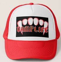 Vamplife Vampire Fangs Trucker Hat - Red - $18.95