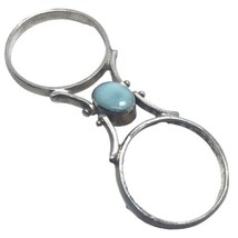 sterling silver two in one ring amber turquoise ring size 6 - £51.95 GBP
