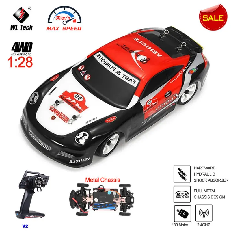 WLtoys K969 1:28 4WD 2.4G Mini RC Racing Car High Speed Off-Road Remote Control - £63.62 GBP+