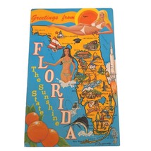 Postcard Greetings From Florida Land of Endless Pleasure In The Sun Chrome - £5.44 GBP