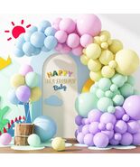 129pcs Pastel Balloon Arch Kit – Macaron Rainbow Garland for Baby Shower... - $39.99