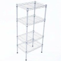 4-Tier Storage Rack Metal Shelf Wire Shelving Adjustable Organizer Garage - £29.59 GBP
