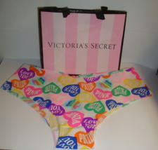 VICTORIA&#39;S SECRET PINK NO SHOW CHEEKSTER PANTY PRIDE COLLECTION MULTI HE... - £10.27 GBP