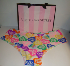 VICTORIA&#39;S SECRET PINK NO SHOW CHEEKSTER PANTY PRIDE COLLECTION MULTI HE... - £10.30 GBP