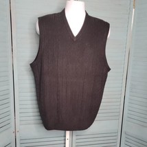 Geoffrey Beene Sz XL Knit V-Neck Sweater Black Sleeveless - £16.50 GBP