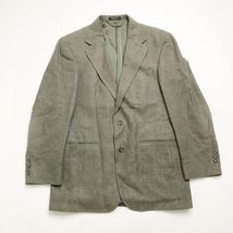 Oscar De La Renta Blazer Sport Coat Suit Jacket Brown Gray Silk Wool 40R - $17.23