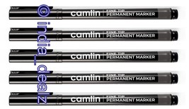 5x Camlin Fine Tip Permanent Marker Pens Black CD DVD OHP Marker Water P... - €7,44 EUR