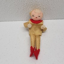 Vintage Gold Pixie Elf Christmas Ornament Figure 4&quot; - $14.75