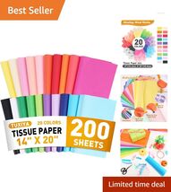 200 Sheets Vibrant Tissue Paper in 20 Colors - Perfect for Gift Wrapping - $24.70