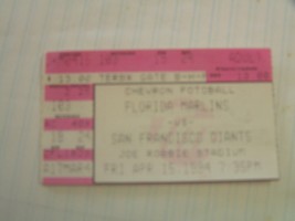 MLB Florida Marlins Vs San Francisco 4/15/1994 Ticket Stub - £3.10 GBP