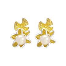 925 Silver Pearl Flower Earrings - $39.00