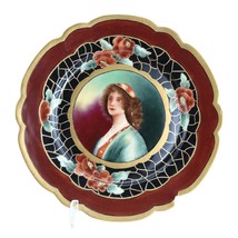 c1910 Art Nouveau Hand painted limoges portrait plate 8.5&quot; - $133.65