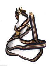 Vintage 1945 Boys Kids Suspenders Braces Striped Elastic Brass Clips Pat... - $34.60