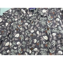 Patagonia Men Hawaiian Shirt Hemp Organic Cotton Blend Floral Button UP Medium M - £23.44 GBP