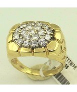 14K Men&#39;s Nugget Diamond Ring Yellow Gold Over Men&#39;s 3/4 CT Cluster Ring - $152.73 CAD