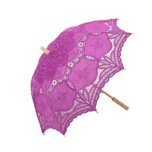 THY COLLECTIBLES Cotton Lace Parasol Umbrella with Wooden Handle Vintage Lolita  - $24.98