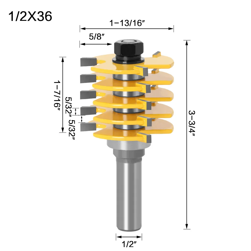 Box Joint Router Bit - Adjustable 5 Blade - 3 Flute - 8mm 12mm Shank For... - $279.70