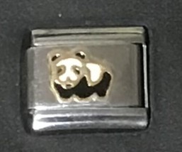 Panda bear Italian Charm Enamel 9mm Link K37 - £10.55 GBP
