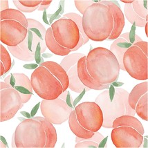 Haokhome 93084 Watercolor Peach Peel And Stick Wallpaper Pink/Green/White - £27.96 GBP