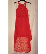 NEW $120 ORANGE EMMA &amp; MICHELE BOHO CROCHET ASYMMETRIC HI-LOW DRESS ELAS... - £14.16 GBP