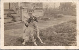 Kansas City Missouri RPPC Little Carl Hunter with His Dog 1912  Postcard Z18 - £23.56 GBP