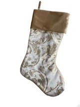 Gold Swirl Fuzzy Fur Christmas Stocking - £19.03 GBP