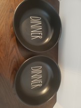 Lot Of 2 Rae Dunn By Magenta Black Dinner Bowls Rare Htf - £43.84 GBP