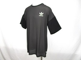 Adidas Activewear Men&#39;s Sz L Short Sleeve Gray Black Athletic Sportswear... - £19.39 GBP