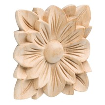 Liberty 3 1/2&quot; Vintage Style Unfinished Wood Flower Furniture Embellishment - £13.33 GBP